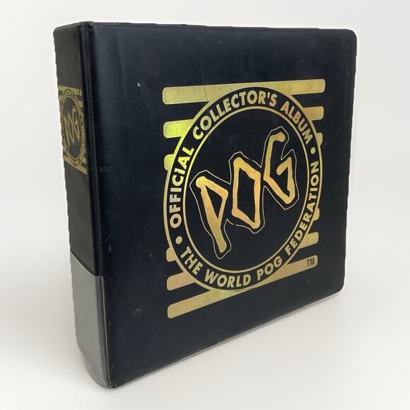 Original World Pog Federation Official Collector's Album, How To Card & 379 Pogs - Picture 1 of 13